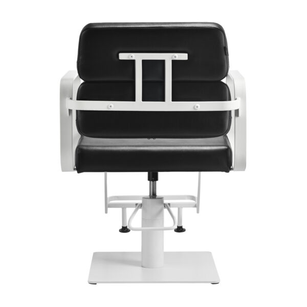 Scaun coafor hidraulic Gabbiano Porto, cadru alb, negru, imaginea 3