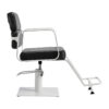 Scaun coafor hidraulic Gabbiano Porto, cadru alb, negru, imaginea 4