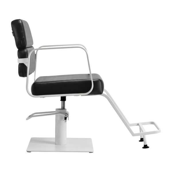 Scaun coafor hidraulic Gabbiano Porto, cadru alb, negru, imaginea 4