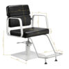 Scaun coafor hidraulic Gabbiano Porto, cadru alb, negru, imaginea 9