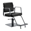 Scaun coafor hidraulic Gabbiano Porto, negru, cadru gri, negru, imaginea 1
