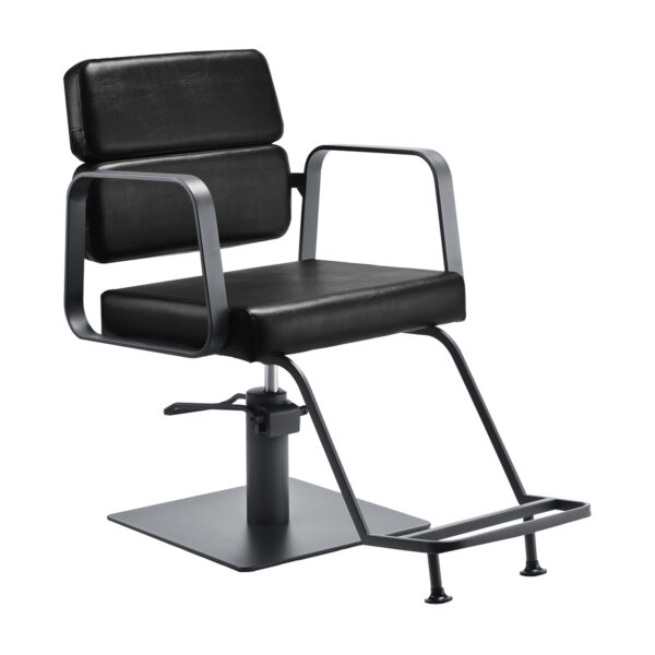 Scaun coafor hidraulic Gabbiano Porto, negru, cadru gri, negru, imaginea 1
