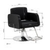 Scaun coafor Omega Andromeda cu cotiere late, negru, negru, imaginea 10