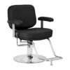 Scaun coafor Omega Astra Plus cu spătar rabatabil, negru