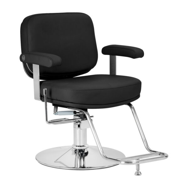 Scaun coafor Omega Astra Plus cu spătar rabatabil, negru