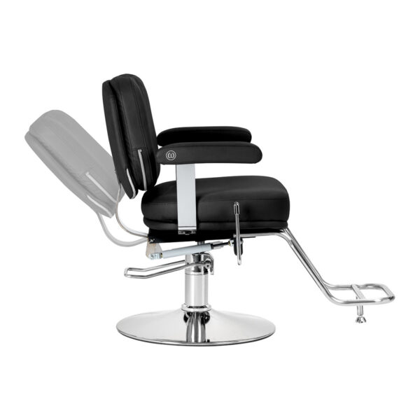 Scaun coafor Omega Astra Plus cu spătar rabatabil, negru, imaginea 3