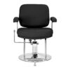 Scaun coafor Omega Astra Plus cu spătar rabatabil, negru, imaginea 4