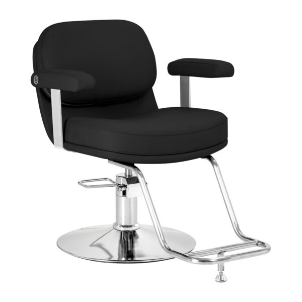 Scaun coafor Omega Astra cu structură cromată, negru