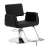 Scaun coafor Omega Lyra hidraulic, cu suport picioare, negru, negru, imaginea 1