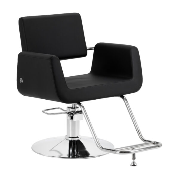 Scaun coafor Omega Lyra hidraulic, cu suport picioare, negru, negru, imaginea 1