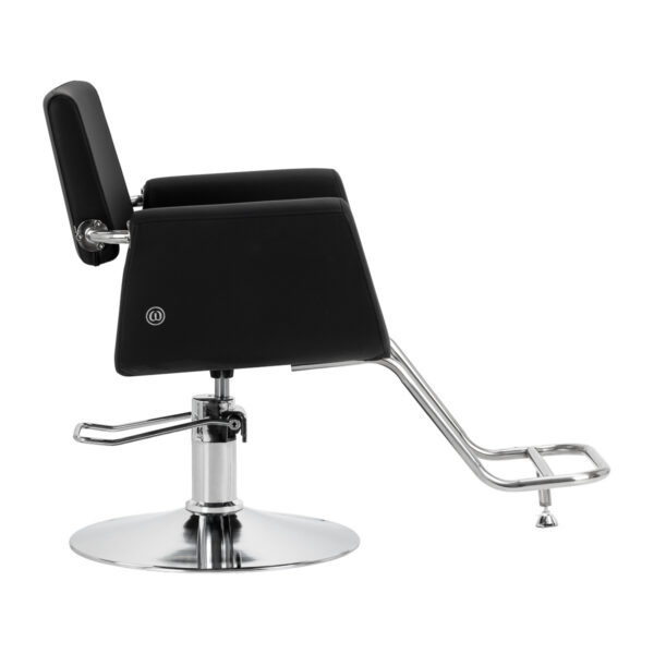 Scaun coafor Omega Lyra hidraulic, cu suport picioare, negru, negru, imaginea 2