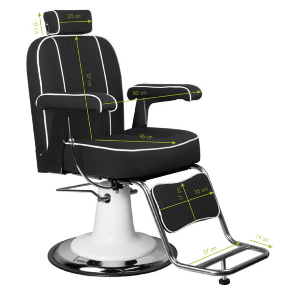 Scaun frizerie Gabbiano Amadeo compact, cu spătar rabatabil, negru, imaginea 7