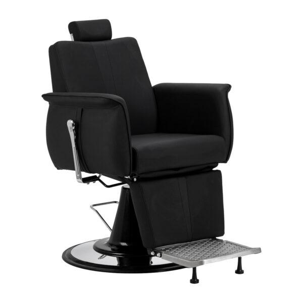 Scaun frizerie Gabbiano Athena cu cadru cromat, negru