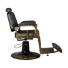 Scaun frizerie Gabbiano Boss Old Leather cu cadru auriu patinat, negru, imaginea 3