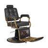 Scaun frizerie Gabbiano Boss Old Leather cu cadru auriu patinat, negru, imaginea 5