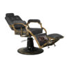 Scaun frizerie Gabbiano Boss Old Leather cu cadru auriu patinat, negru, imaginea 6