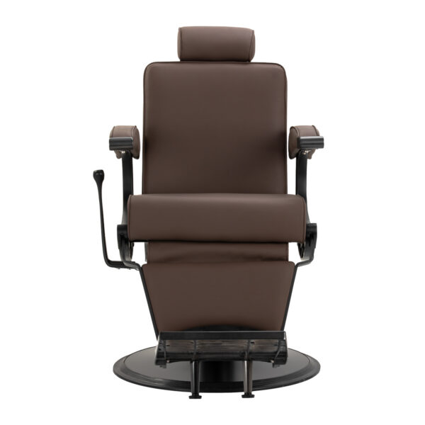 Scaun frizerie Gabbiano Continental hidraulic, piele ecologică maro, maro, imaginea 2