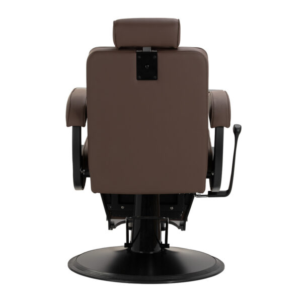 Scaun frizerie Gabbiano Continental hidraulic, piele ecologică maro, maro, imaginea 3