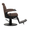 Scaun frizerie Gabbiano Continental hidraulic, piele ecologică maro, maro, imaginea 4