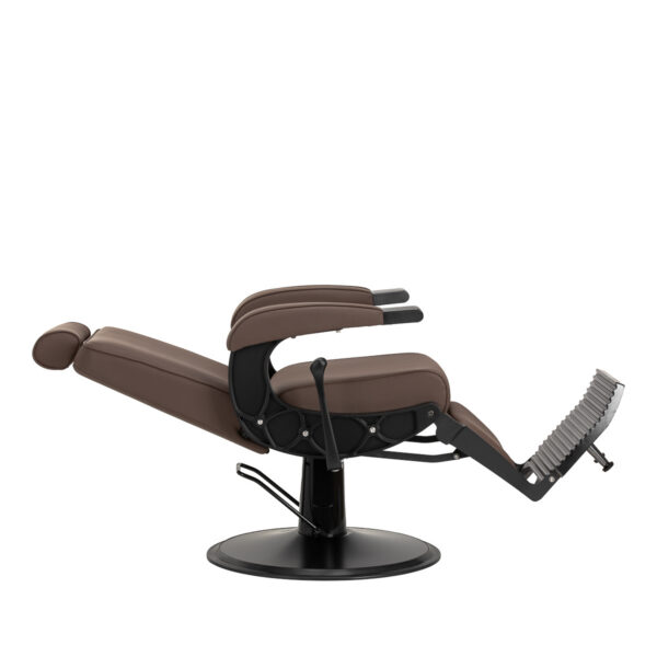 Scaun frizerie Gabbiano Continental hidraulic, piele ecologică maro, maro, imaginea 5