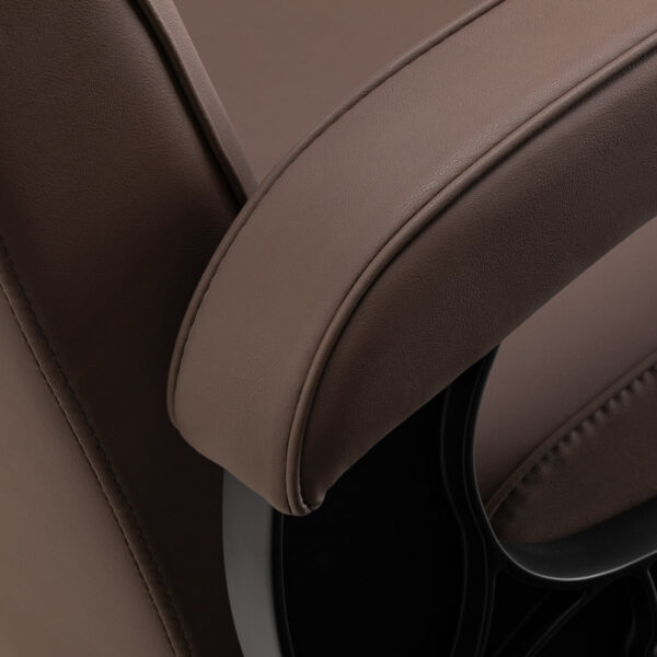 Scaun frizerie Gabbiano Continental hidraulic, piele ecologică maro, maro, imaginea 7