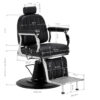 Scaun frizerie Gabbiano Elias hidraulic cu cusături verticale, negru, imaginea 10