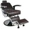 Scaun frizerie Gabbiano Imperial hidraulic cu detalii moto, maro, maro, imaginea 4
