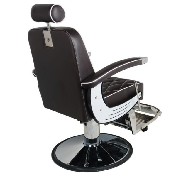 Scaun frizerie Gabbiano Imperial hidraulic cu detalii moto, maro, maro, imaginea 5
