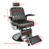 Scaun frizerie Gabbiano Imperial hidraulic cu detalii moto, maro, maro, imaginea 6