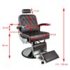 Scaun frizerie Gabbiano Imperial hidraulic cu detalii moto, maro, maro, imaginea 7
