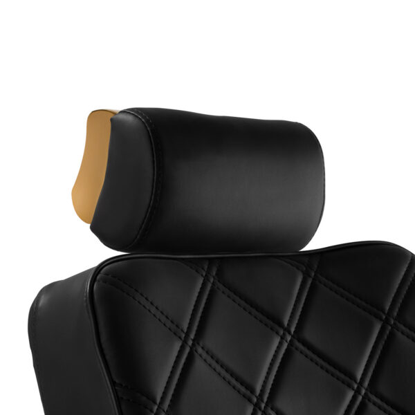 Scaun frizerie Gabbiano Leonardo cu elemente aurii, negru, negru cu auriu, imaginea 7