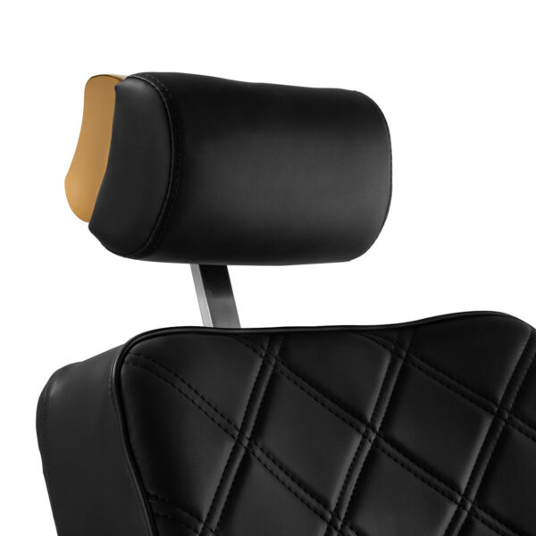 Scaun frizerie Gabbiano Leonardo cu elemente aurii, negru, negru cu auriu, imaginea 8