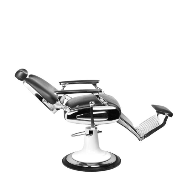 Scaun frizerie Gabbiano Moto Style compact cu detalii moto, negru, negru, imaginea 3