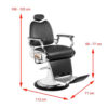 Scaun frizerie Gabbiano Moto Style compact cu detalii moto, negru, negru, imaginea 7