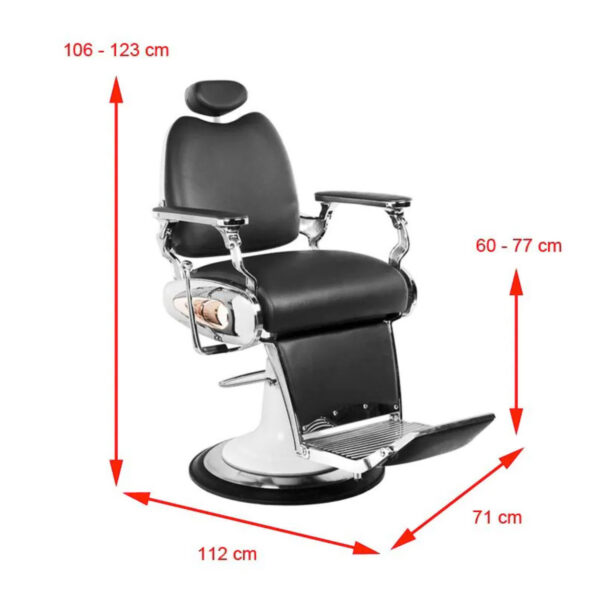 Scaun frizerie Gabbiano Moto Style compact cu detalii moto, negru, negru, imaginea 7