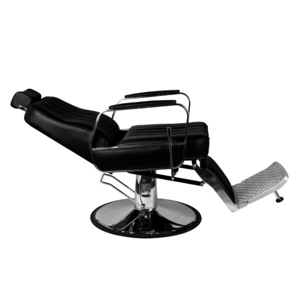 Scaun frizerie Gabbiano Patrizio compact cu spătar rabatabil, negru, negru, imaginea 3