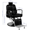 Scaun frizerie Gabbiano Patrizio compact cu spătar rabatabil, negru, negru, imaginea 7