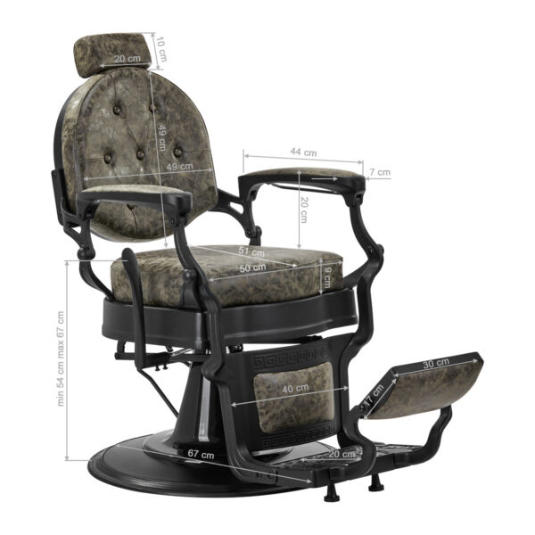 Scaun frizerie Gabbiano President Old Leather, verde, verde, imaginea 10