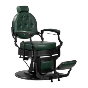 Scaun frizerie Gabbiano President, piele ecologică semimată, verde