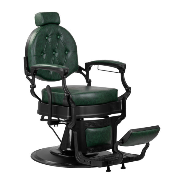 Scaun frizerie Gabbiano President, piele ecologică semimată, verde