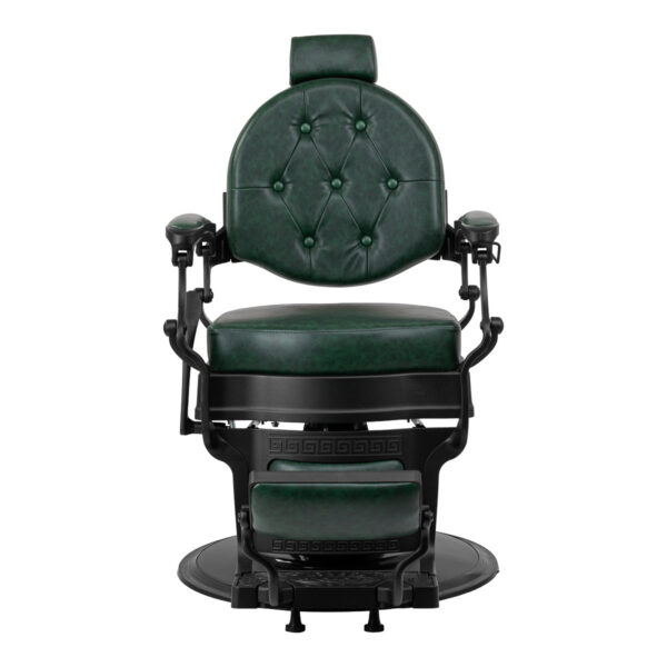 Scaun frizerie Gabbiano President, piele ecologică semimată, verde, imaginea 4