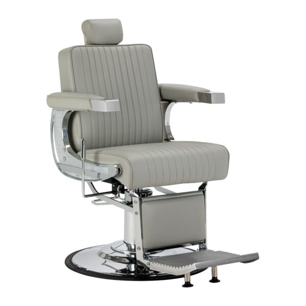 Scaun frizerie Gabbiano Visionerio hidraulic, gri, cadru cromat, gri, imaginea 1 Scaun frizerie Gabbiano Visionerio hidraulic, gri, cadru cromat, gri, imaginea 1