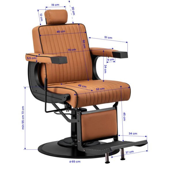 Scaun frizerie Gabbiano Visionerio hidraulic, maro deschis, maro deschis, imaginea 10