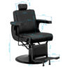 Scaun frizerie Gabbiano Visionerio hidraulic, negru, cadru negru, negru, imaginea 10