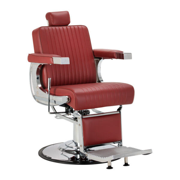 Scaun frizerie Gabbiano Visionerio+ hidraulic, roșu, cadru cromat, roșu, imaginea 1