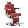 Scaun frizerie Gabbiano Visionerio+ hidraulic, roșu, cadru cromat, roșu, imaginea 10