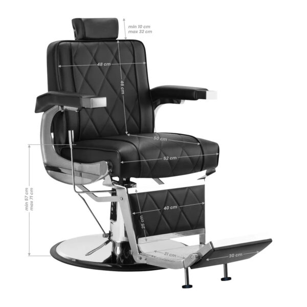 Scaun frizerie Hair System BM88066 hidraulic cu tetieră extensibilă, negru, imaginea 10