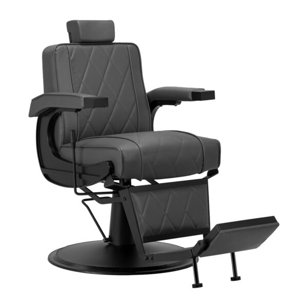 Scaun frizerie Hair System BM88066B cu spătar rabatabil și tetieră, gri Scaun frizerie Hair System BM88066B cu spătar rabatabil și tetieră, gri