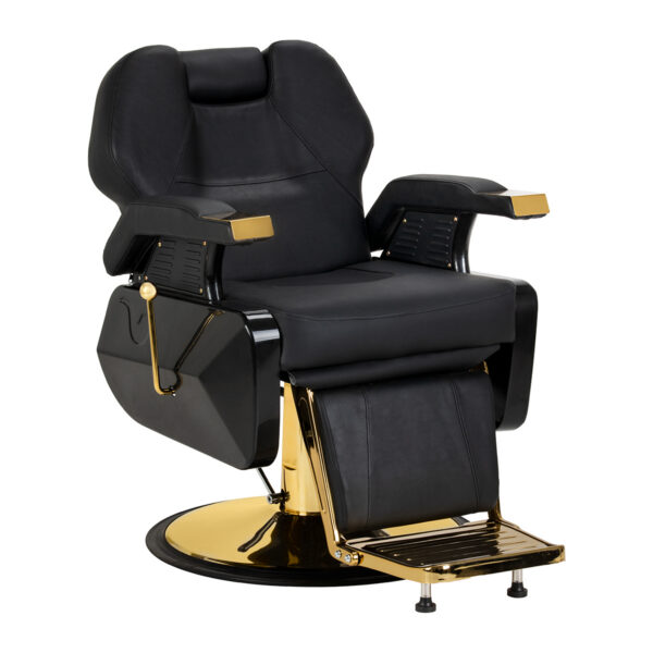 Scaun frizerie Hair System New York hidraulic, negru cu bază aurie, negru cu auriu, imaginea 1 Scaun frizerie Hair System New York hidraulic, negru cu bază aurie, negru cu auriu, imaginea 1