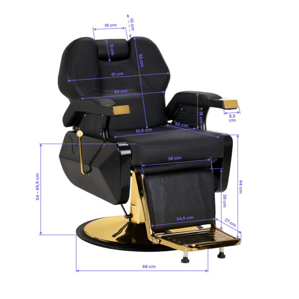 Scaun frizerie Hair System New York hidraulic, negru cu bază aurie, negru cu auriu, imaginea 10 Scaun frizerie Hair System New York hidraulic, negru cu bază aurie, negru cu auriu, imaginea 10